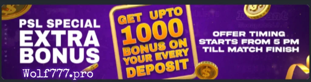 Wolf777 App bonuses